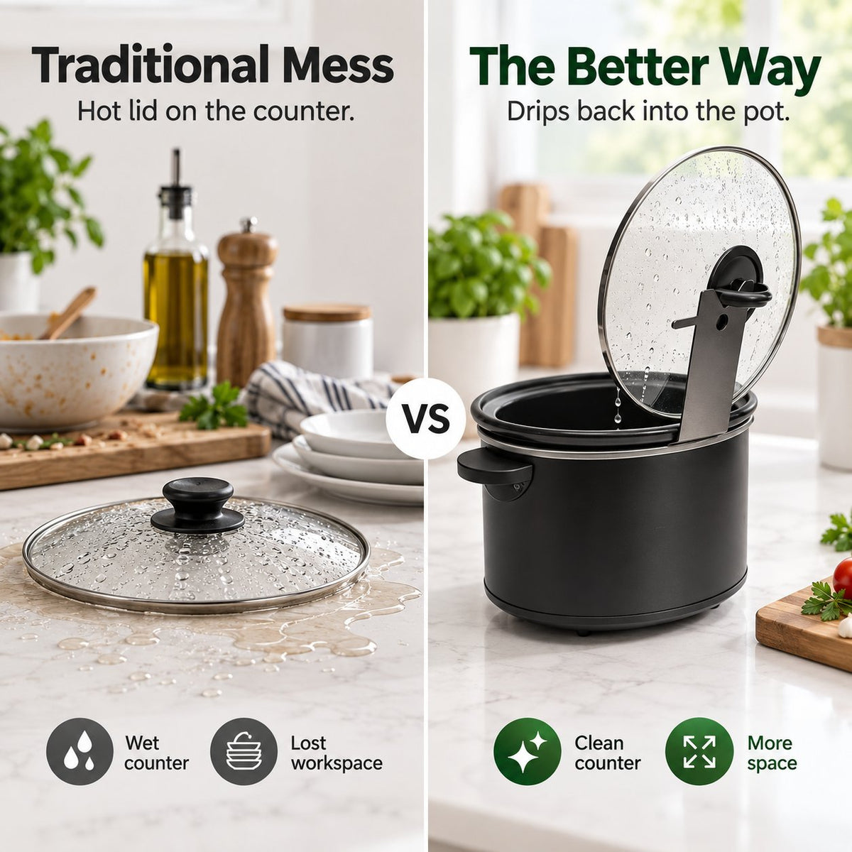 ๐ฅLAST DAY 50% OFF - ๐ณMultifunctional Anti-Slip Cooker Lid Stand - Space-Saving Kitchen Counter Organizer