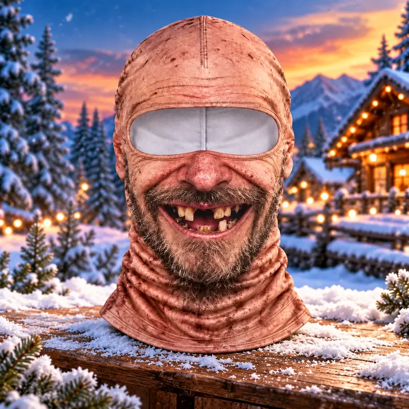 🔥Funny Old Man Face Balaclava Mask, Dralon Thermal Fabric, Warm Wind-Resistant Full Face Winter Ski Mask for Sports & Outdoor Activities