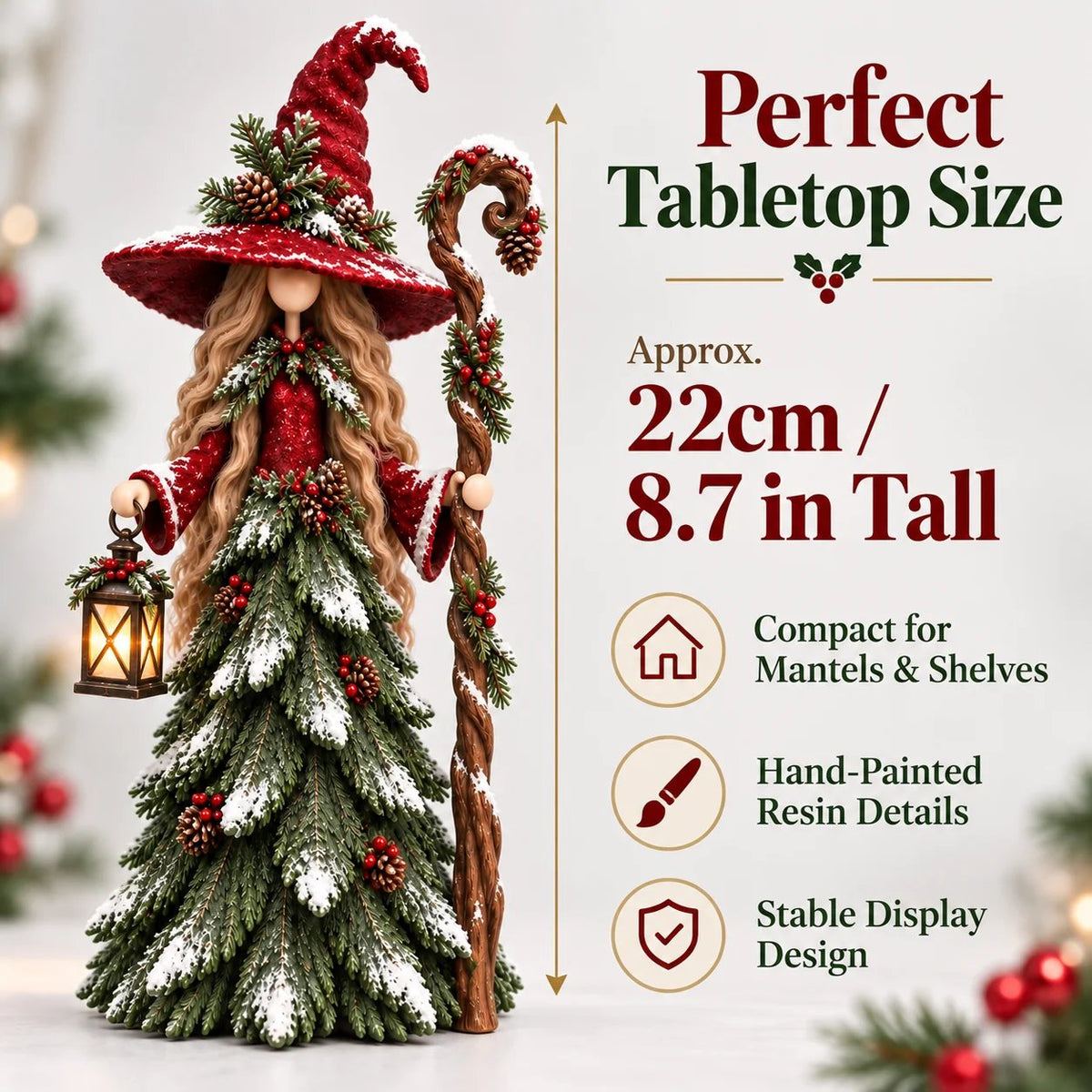 🎄Whimsical Christmas Witch Resin Figurines – Festive Holiday Collectible Decor🧙♀️