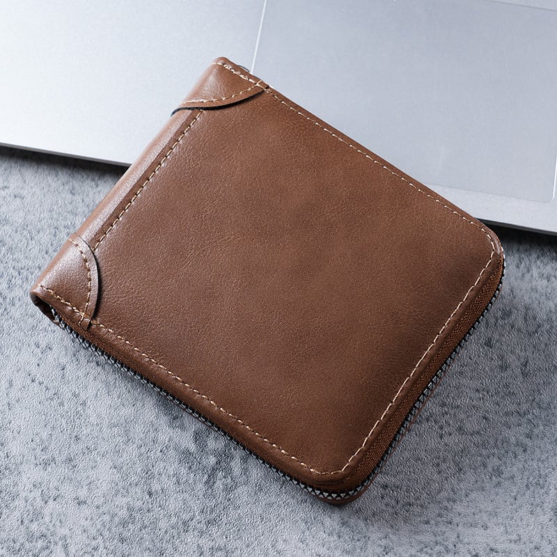 💼 Vintage Zip Wallet, Bifold Card Coin Purse