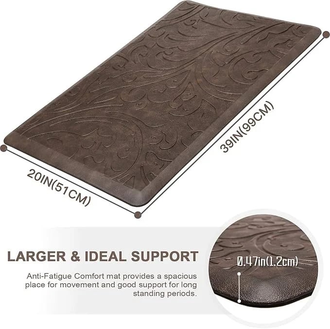 Mexican Inspired Brown Kitchen Anti-Fatigue Mat for Home Kitchen Decor