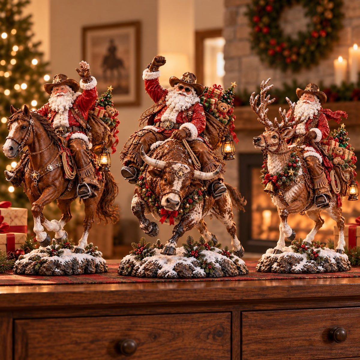 ๐ค ๐ Home for Christmas Cowboy Santa โ Rustic Western Holiday Memory Keepsake ๐