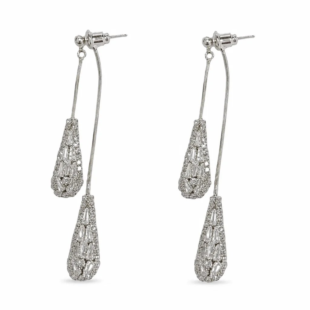 โจ Two-Way Waterdrop Tassel Earrings - Convertible Zircon Drop Earrings ๐