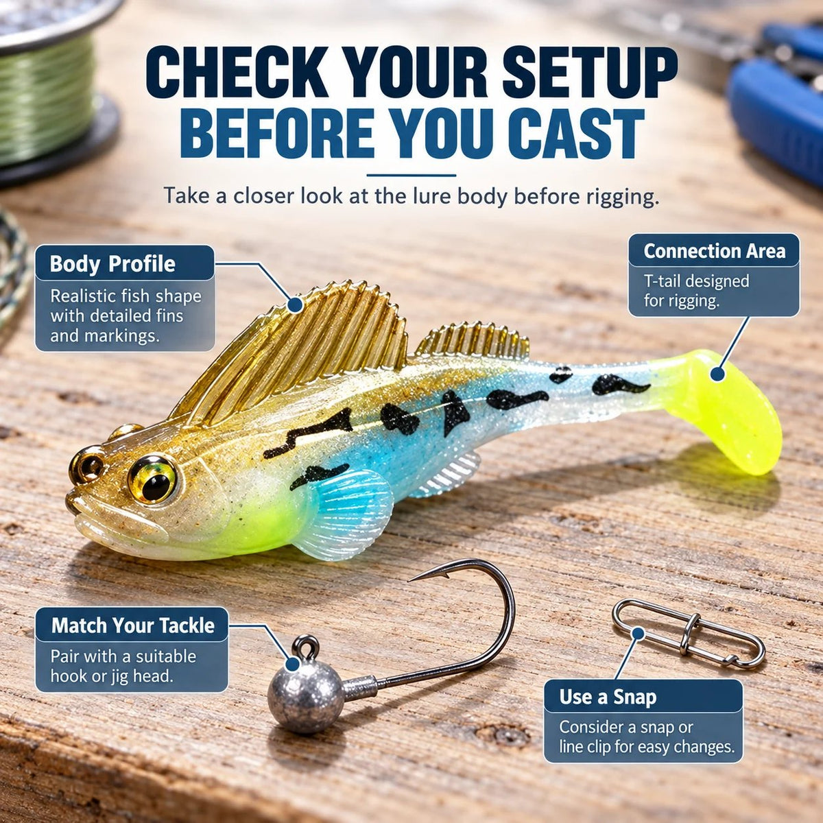5-Piece T-Tail Soft Lure Set with Box