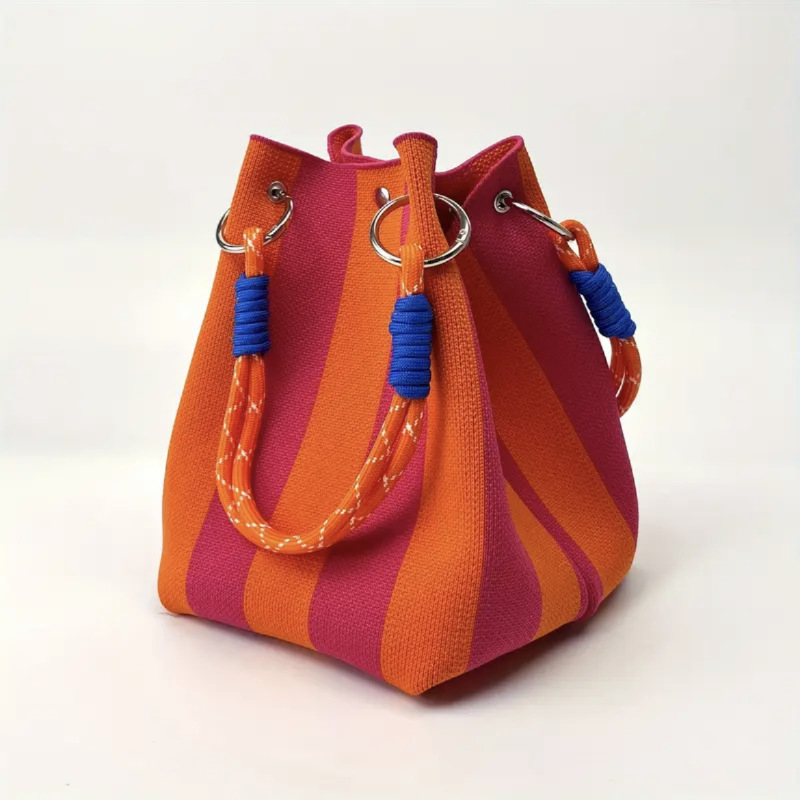 ⏳Limited-time 49% off⏰Striped Knit Bucket Handbag👜