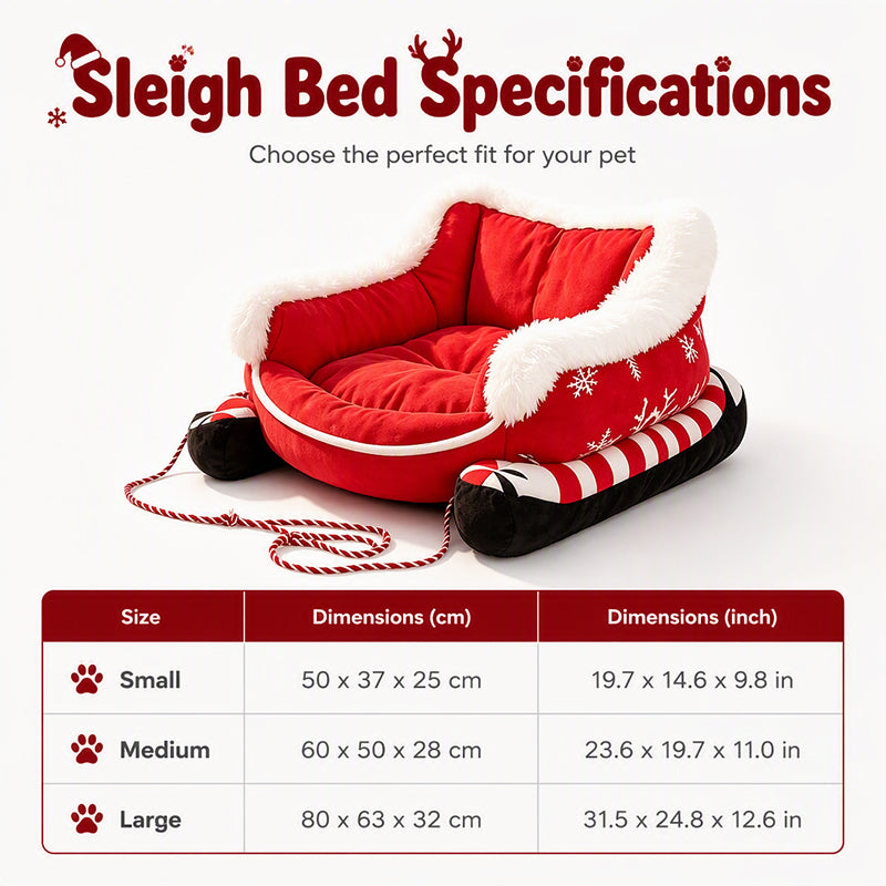 ๐ Christmas Sleigh Pet Bed โ Cozy Holiday Bed for Dogs & Cats