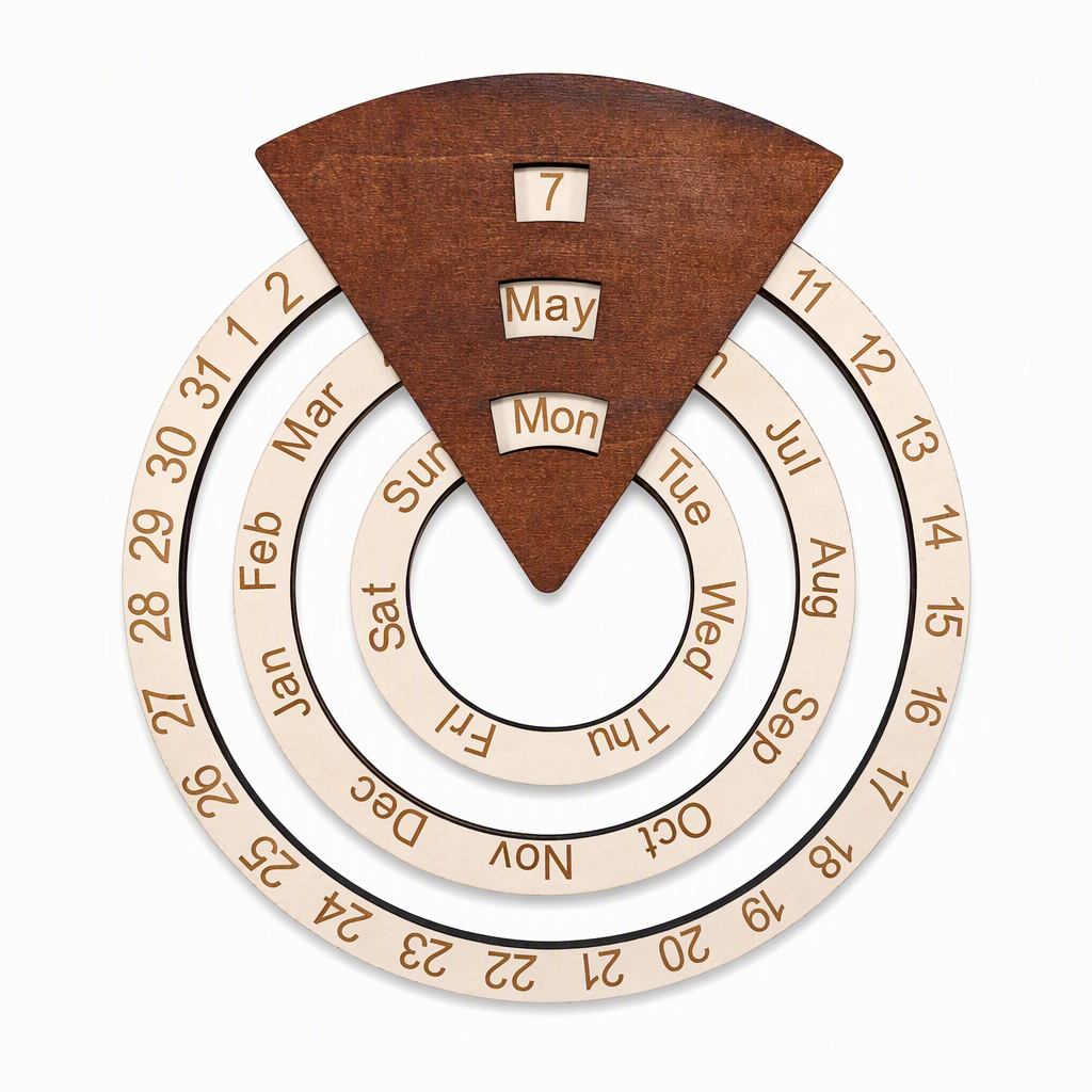 🎁2026 New Arrivals 50% OFF💥Circular Wooden Rotating Perpetual Calendar – Artistic, Interactive, Timeless ✨