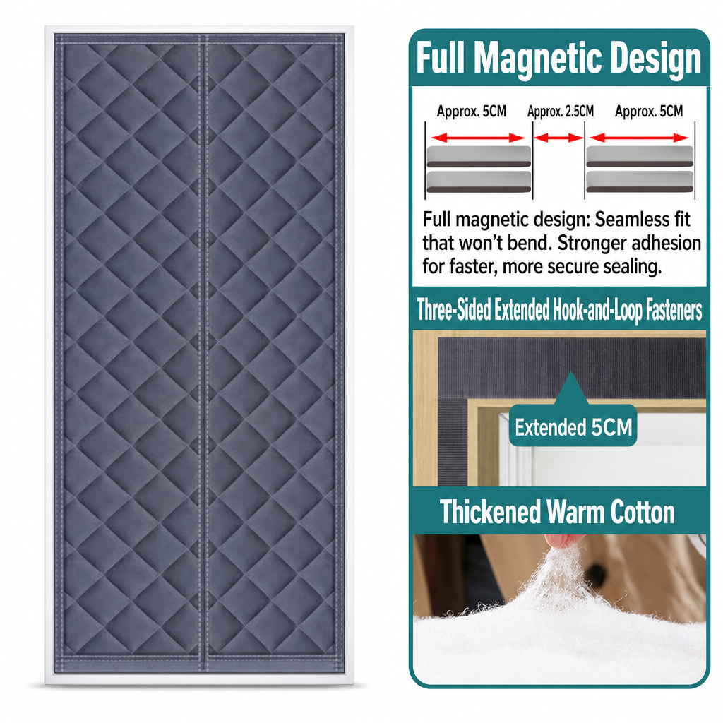 🔥Winter SALE 50% OFF!!📢🚪 Thickened Magnetic Thermal Door Curtain – Keep Winter Draughts Out & Your Home Cosier, A Practical Oxford Cloth Screen for Doors & Hallways ✨