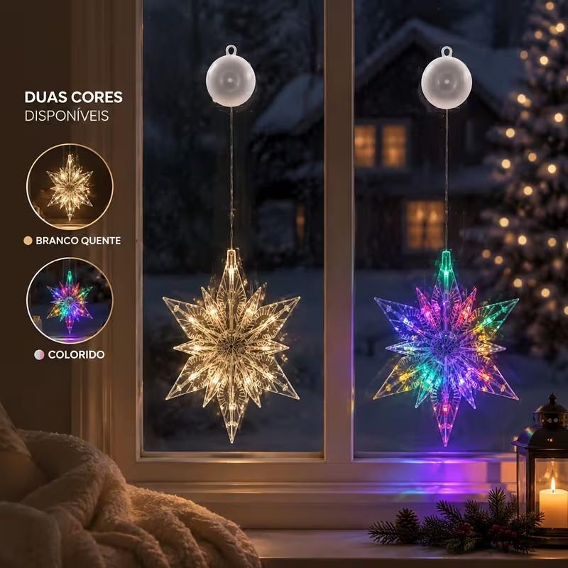 🎄 Last Day Special Price ❄️ DIY Christmas Snowflake Suction Cup LED Lights ✨ | Battery Operated, Warm & Multi-Colour, Window Suction Lights, Christmas Home & Party Decor