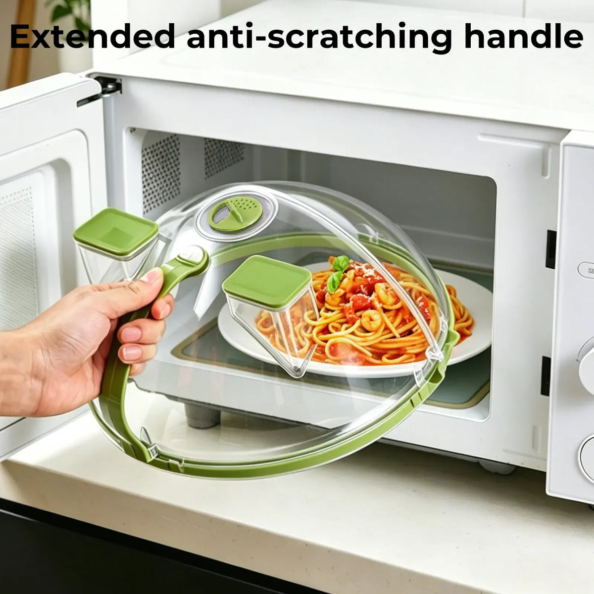 ✨Upgraded Foldable Microwave Splatter Cover with Steam Function, 10 Inch Clear Vent Lid with Handle, Keeps Food Moist & Prevents Oil Splashes, Practical Kitchen Accessory