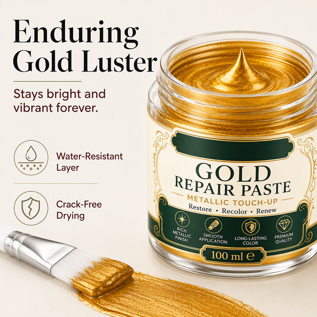 ✨🖌️50% OFF NOW! Metallic Gold Refinishing Repair Paste – Gold Touch-Up Paint Paste, Restore Faded Frames, Furniture & Decor, Brilliant Shiny Metallic Finish