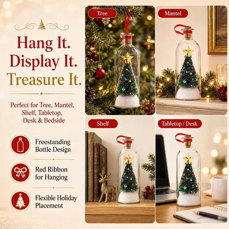 🎁BEST GIFT🎄Recordable Christmas Message Bottle Ornament, 8-Inch Glass🎁