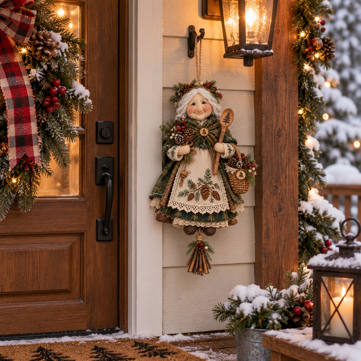 🍀 Handcrafted Good Luck Grandma Doll – Cozy Hanging Decor & Keepsake
