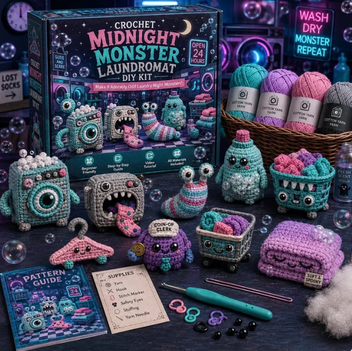 Themed Monster Crochet Kit | Step-by-Step Guide & Video Tutorials