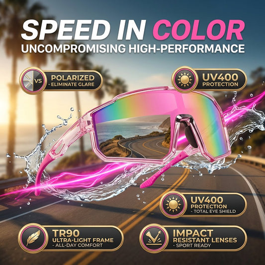 🏆35K+ SOLD 🔥2026 SALE - 🕶️ Polarized Sports Sunglasses for Men & Women – UV400 & Colorful Mirrored Lenses 🏃