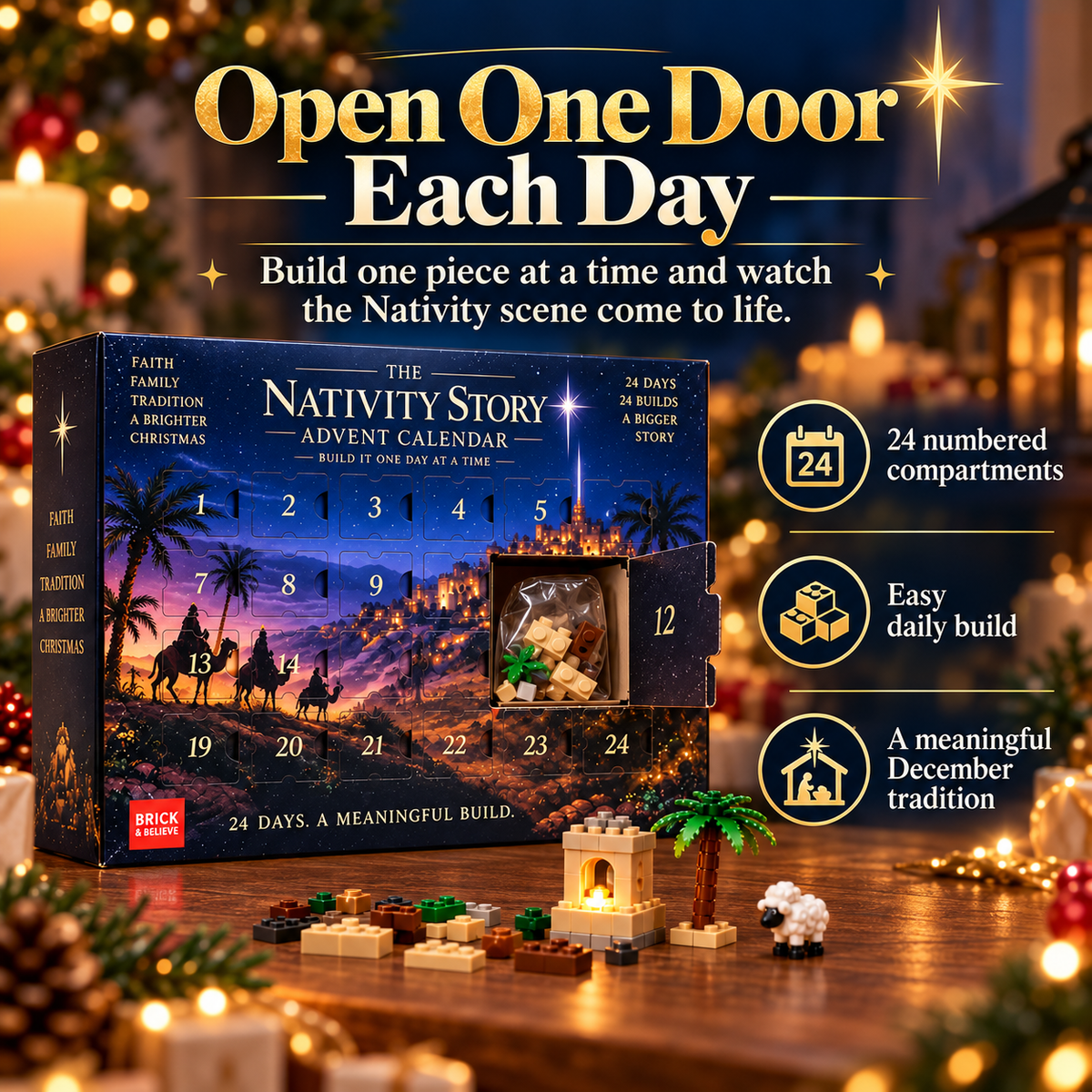 🏠 24-Day Nativity Building Advent Calendar – Build the Christmas Story Piece by Piece ✨🎄