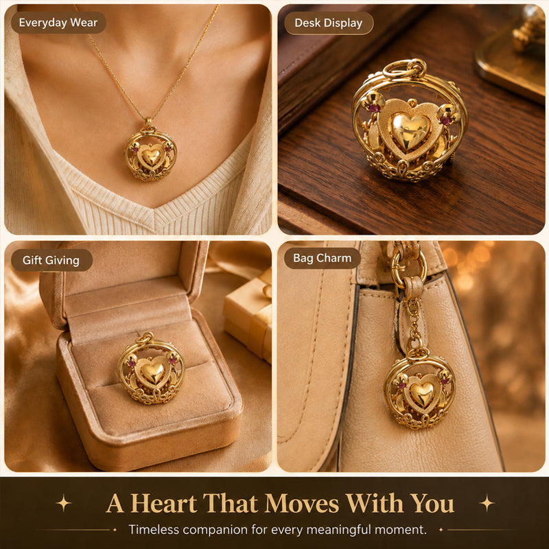 🏆35K+ SOLD 🔥2026 SALE - 💛 Vintage Gear‑Style Heart Charm Necklace