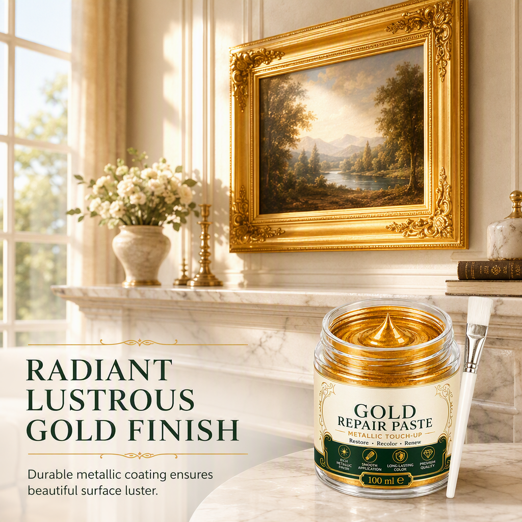 ✨🖌️50% OFF NOW! Metallic Gold Refinishing Repair Paste – Gold Touch-Up Paint Paste, Restore Faded Frames, Furniture & Decor, Brilliant Shiny Metallic Finish