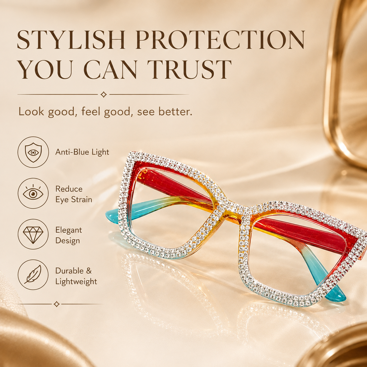 🏆35K+ SOLD 🔥2026 SALE - 👓Fashion Modern Look Trending Eyeglasses Cat-Eye Anti-Blue Light Reading Glasses