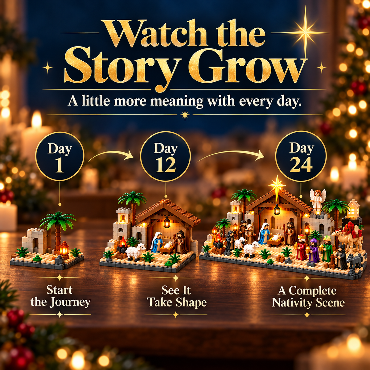 🏠 24-Day Nativity Building Advent Calendar – Build the Christmas Story Piece by Piece ✨🎄