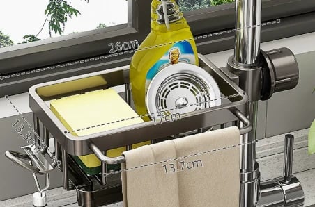 🧺Kitchen Faucet Sponge Holder & Sink Organizer Rack