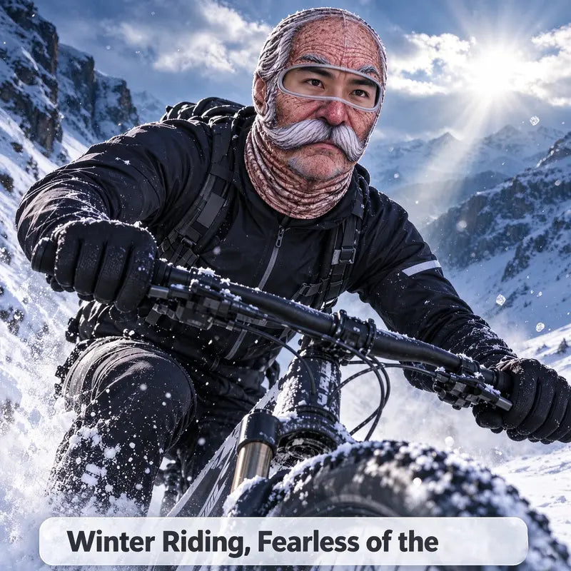 🔥Funny Old Man Face Balaclava Mask, Dralon Thermal Fabric, Warm Wind-Resistant Full Face Winter Ski Mask for Sports & Outdoor Activities