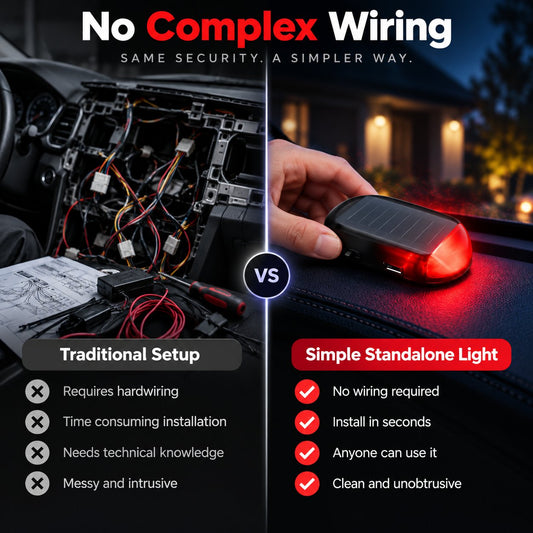 🚗 Solar Car Security Warning Light – Auto-Sensing 5-Second Flash LED with USB Backup Charging