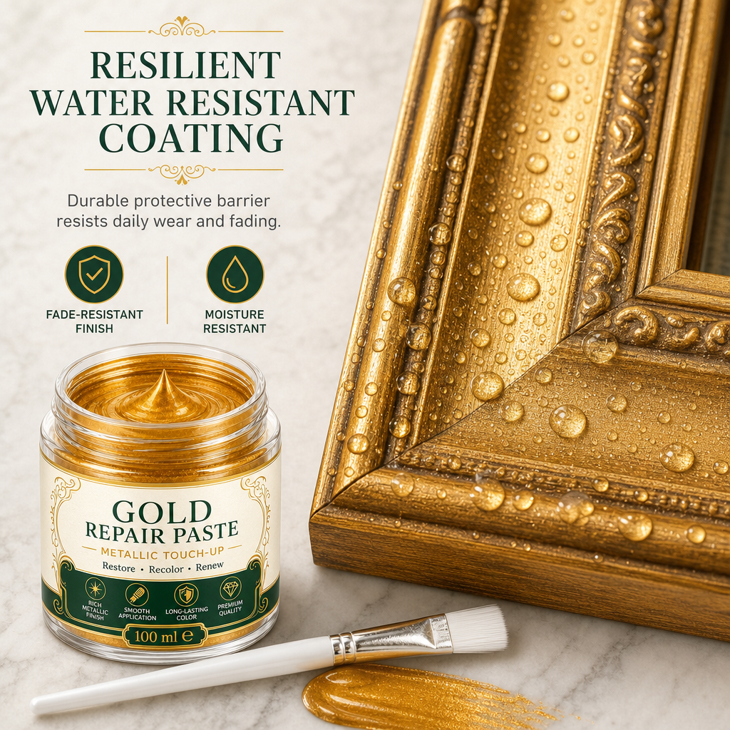 ✨🖌️50% OFF NOW! Metallic Gold Refinishing Repair Paste – Gold Touch-Up Paint Paste, Restore Faded Frames, Furniture & Decor, Brilliant Shiny Metallic Finish