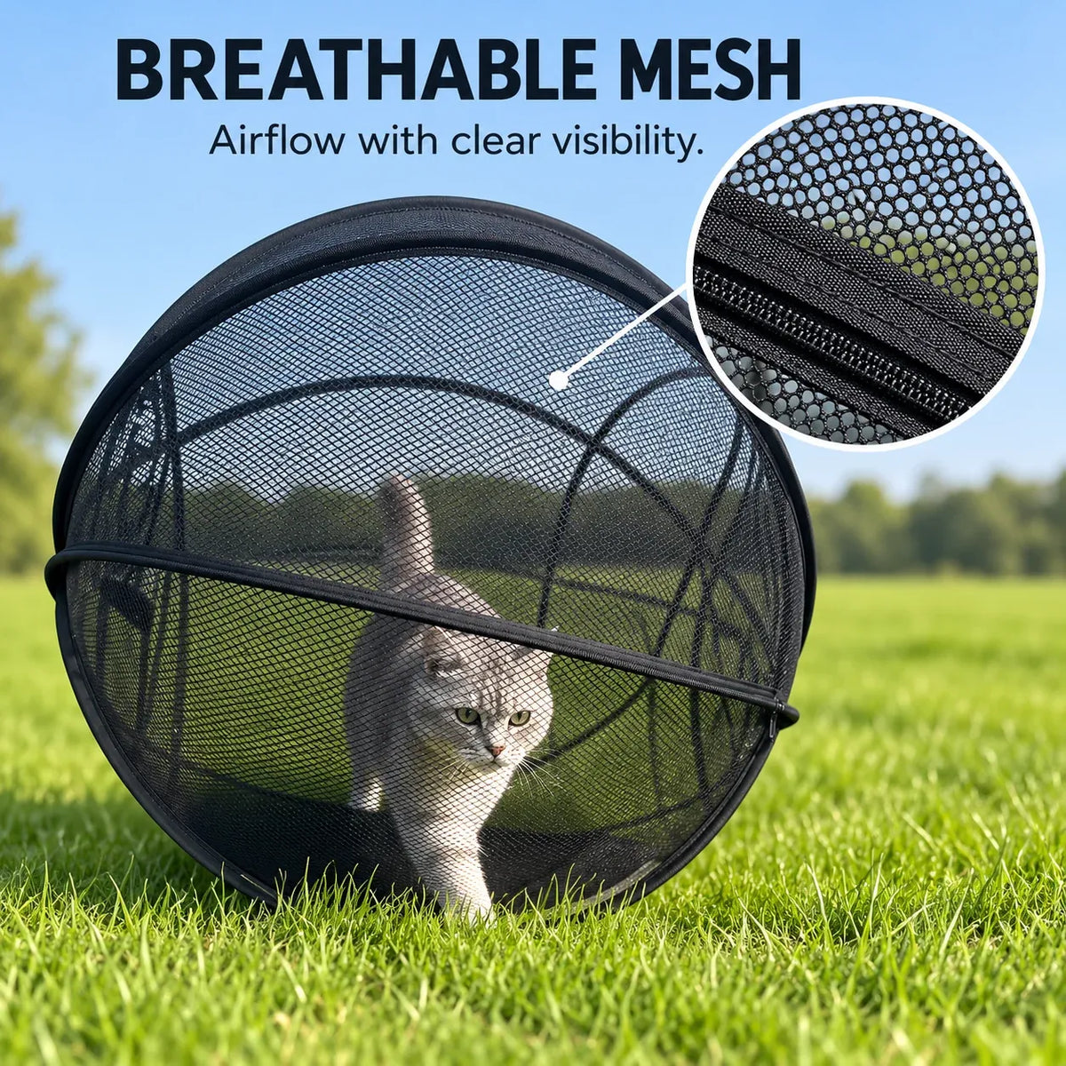 ⏳ Last Day 49% OFF – 🐱 Pop Up Cat Playpen | 32-Inch Breathable Mesh Enclosure for Indoor & Outdoor Use 🌿