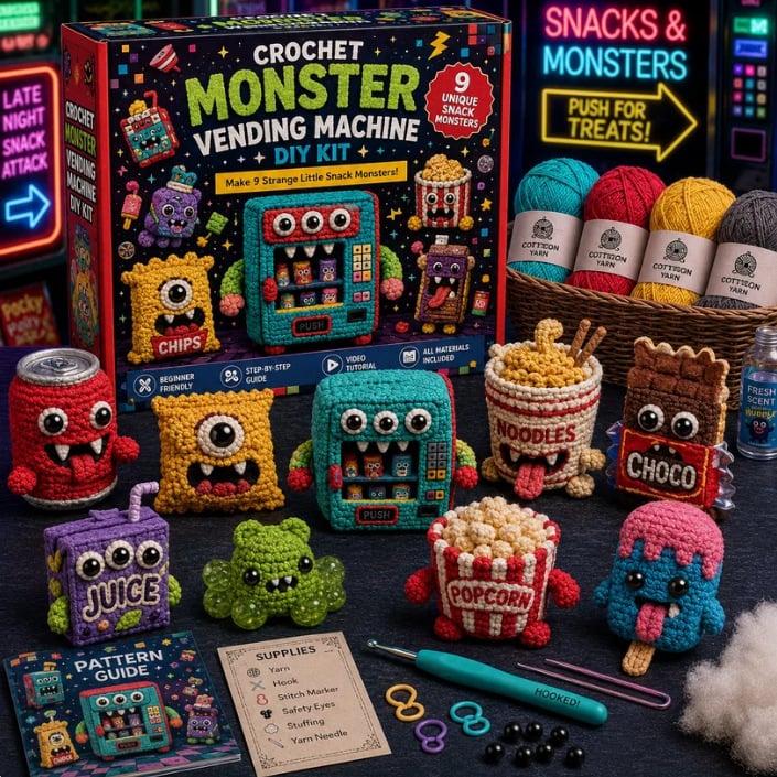 Themed Monster Crochet Kit | Step-by-Step Guide & Video Tutorials