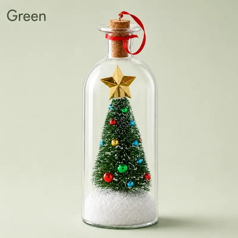🎁BEST GIFT🎄Recordable Christmas Message Bottle Ornament, 8-Inch Glass🎁