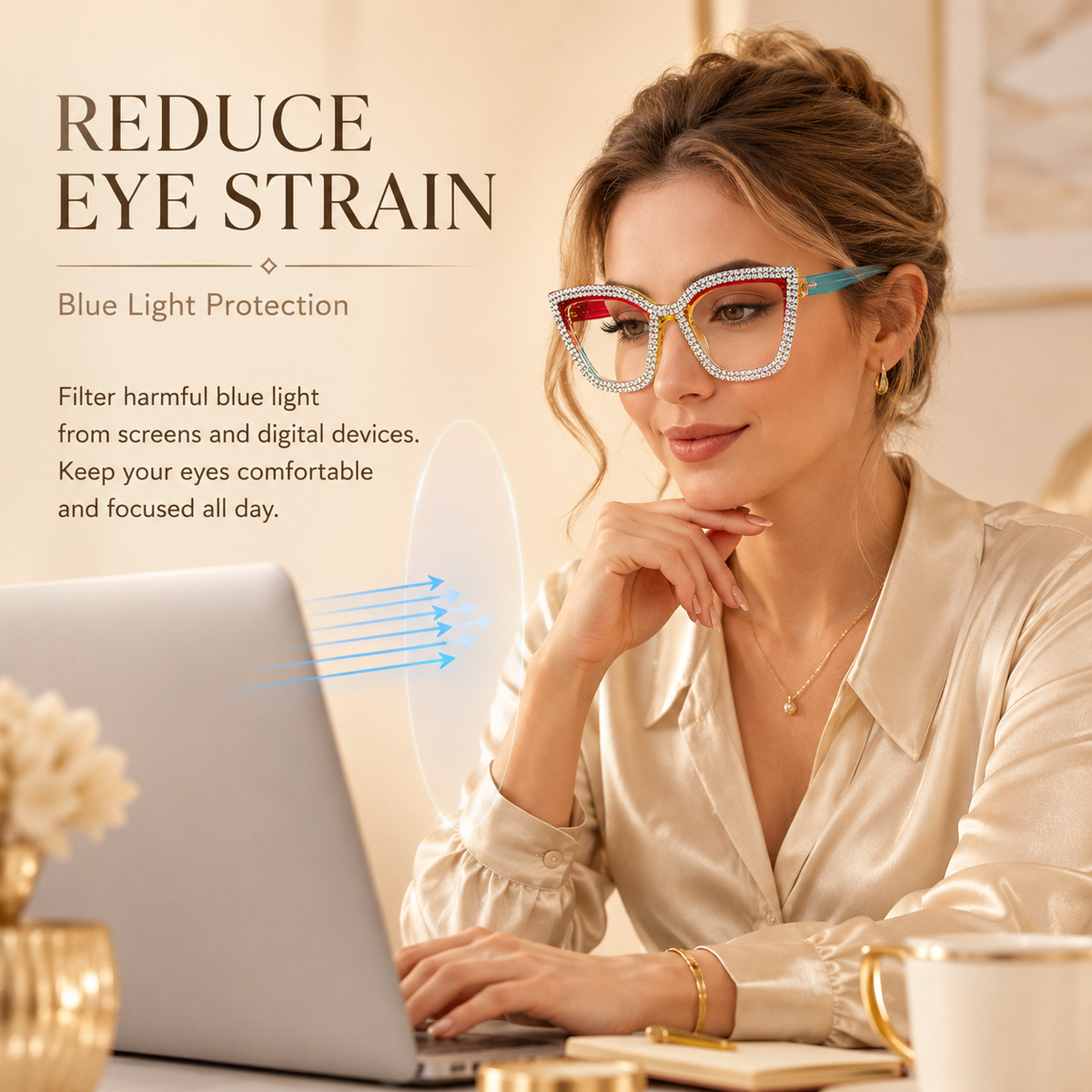 🏆35K+ SOLD 🔥2026 SALE - 👓Fashion Modern Look Trending Eyeglasses Cat-Eye Anti-Blue Light Reading Glasses