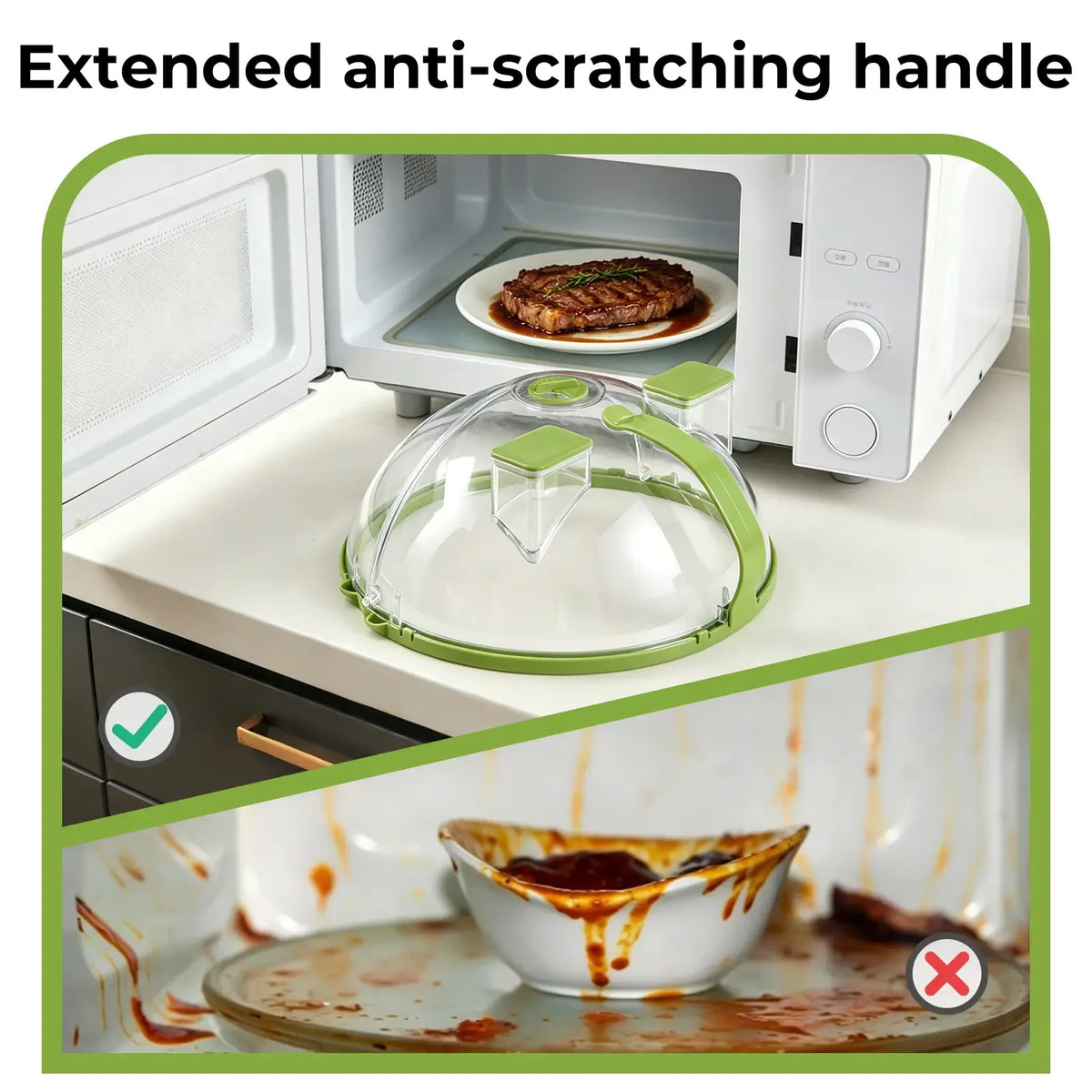 ✨Upgraded Foldable Microwave Splatter Cover with Steam Function, 10 Inch Clear Vent Lid with Handle, Keeps Food Moist & Prevents Oil Splashes, Practical Kitchen Accessory