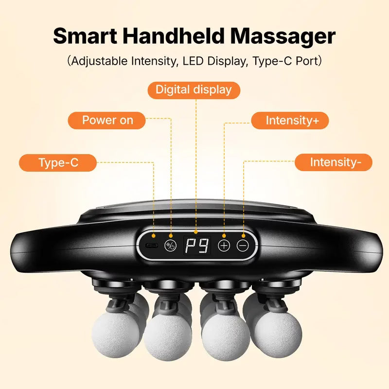 16 Heads Massage Gun, 9 Modes & 20 Adjustable Intensity Levels, Full Body Deep Tissue Muscle Massager