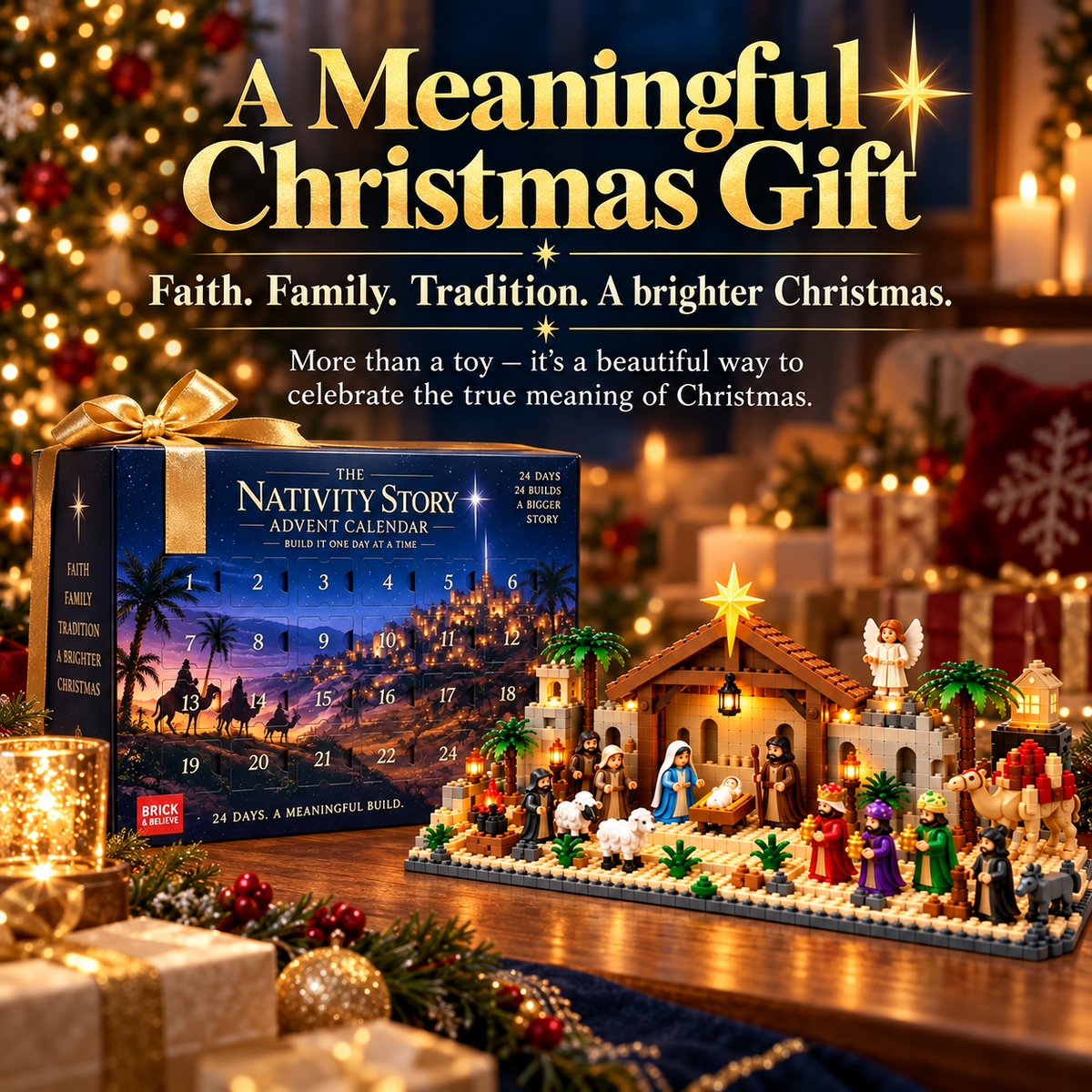 🏠 24-Day Nativity Building Advent Calendar – Build the Christmas Story Piece by Piece ✨🎄