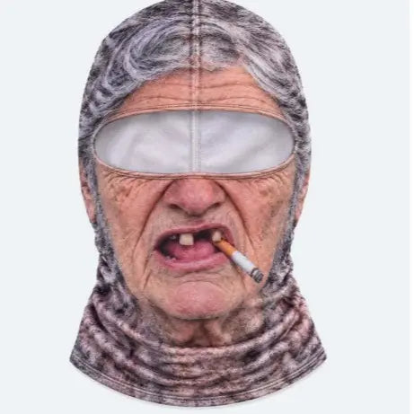 🔥Funny Old Man Face Balaclava Mask, Dralon Thermal Fabric, Warm Wind-Resistant Full Face Winter Ski Mask for Sports & Outdoor Activities