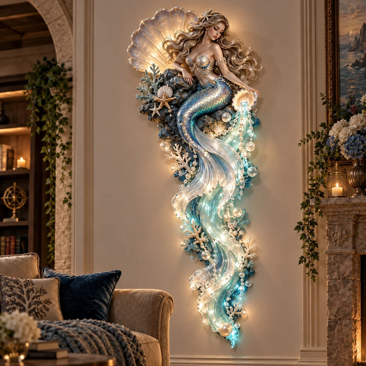 🌊✨ Enchanted Ocean Legends – Illuminated Ocean Wall Art Collection