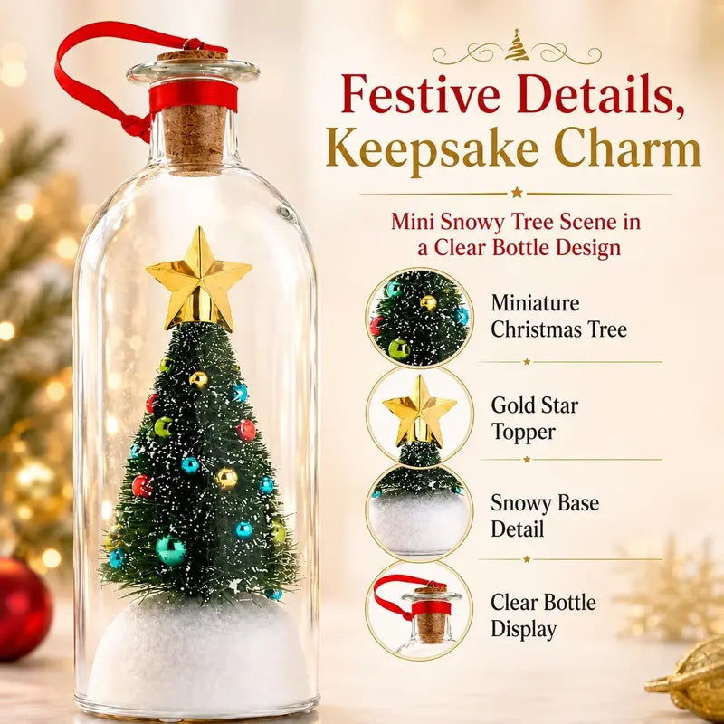🎁BEST GIFT🎄Recordable Christmas Message Bottle Ornament, 8-Inch Glass🎁