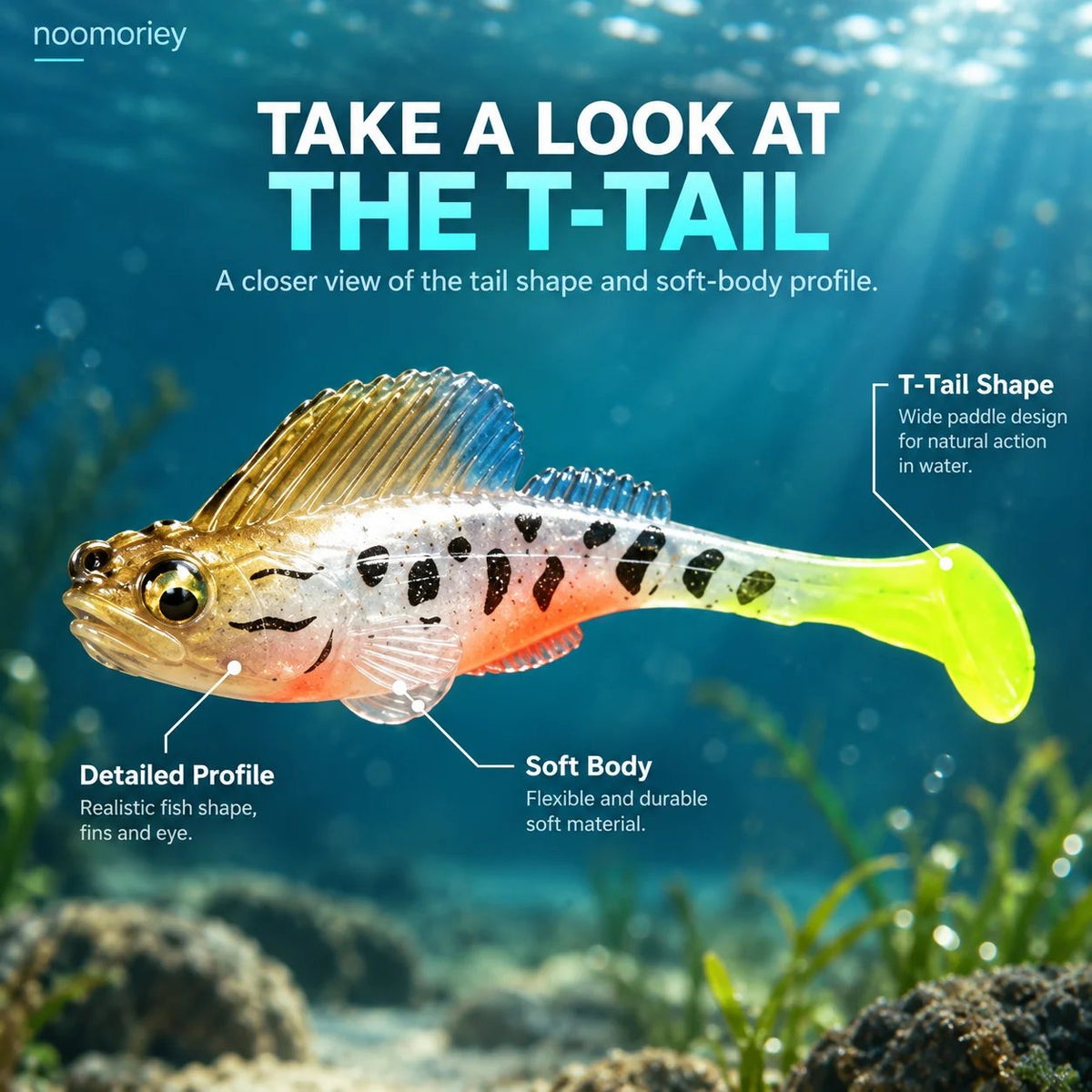 5-Piece T-Tail Soft Lure Set with Box