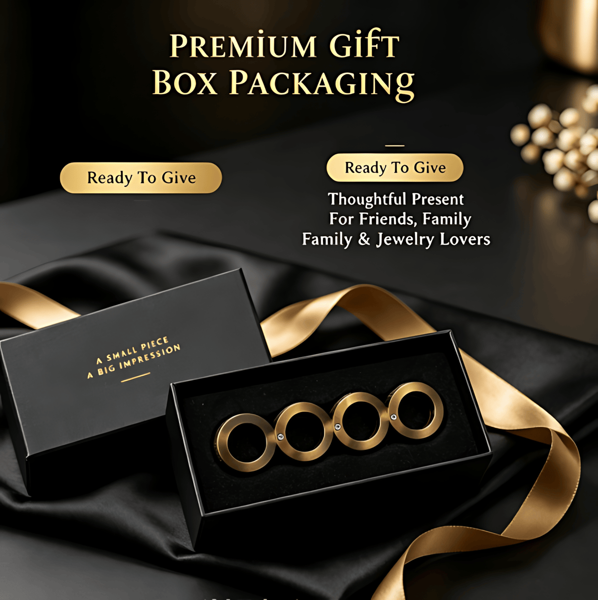 4-Piece Engraved Metal Ring Set  |Statement Stackable Finger Jewelry