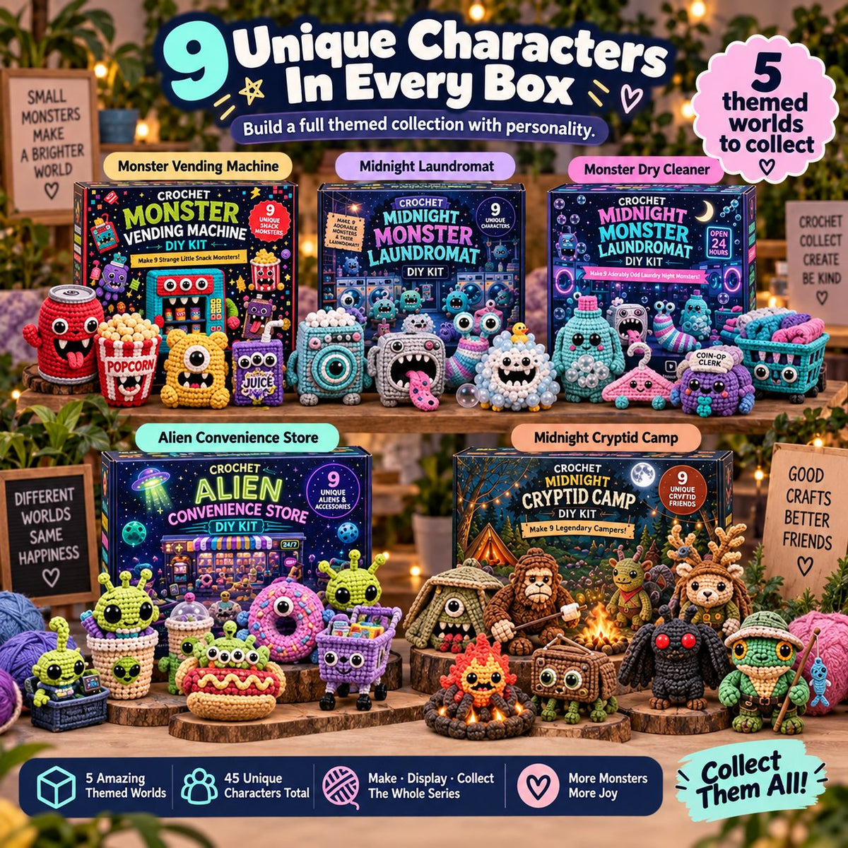 Themed Monster Crochet Kit | Step-by-Step Guide & Video Tutorials