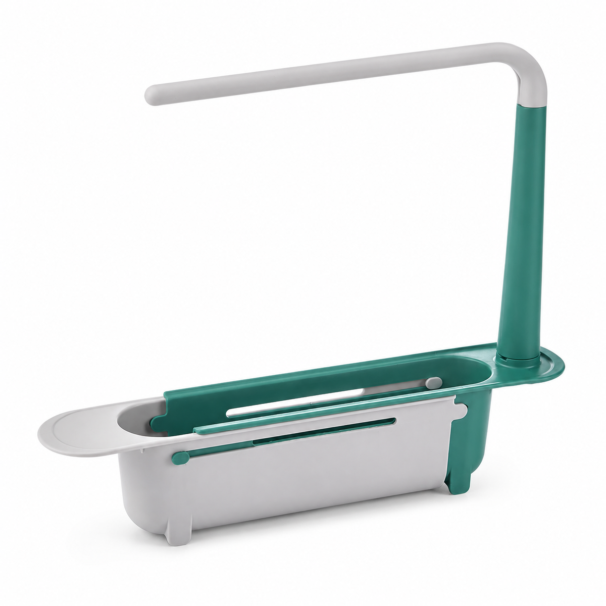 ✨2-in-1 Sink Organizer Rack – Expandable Sponge Holder & Kitchen Towel Drying Bar