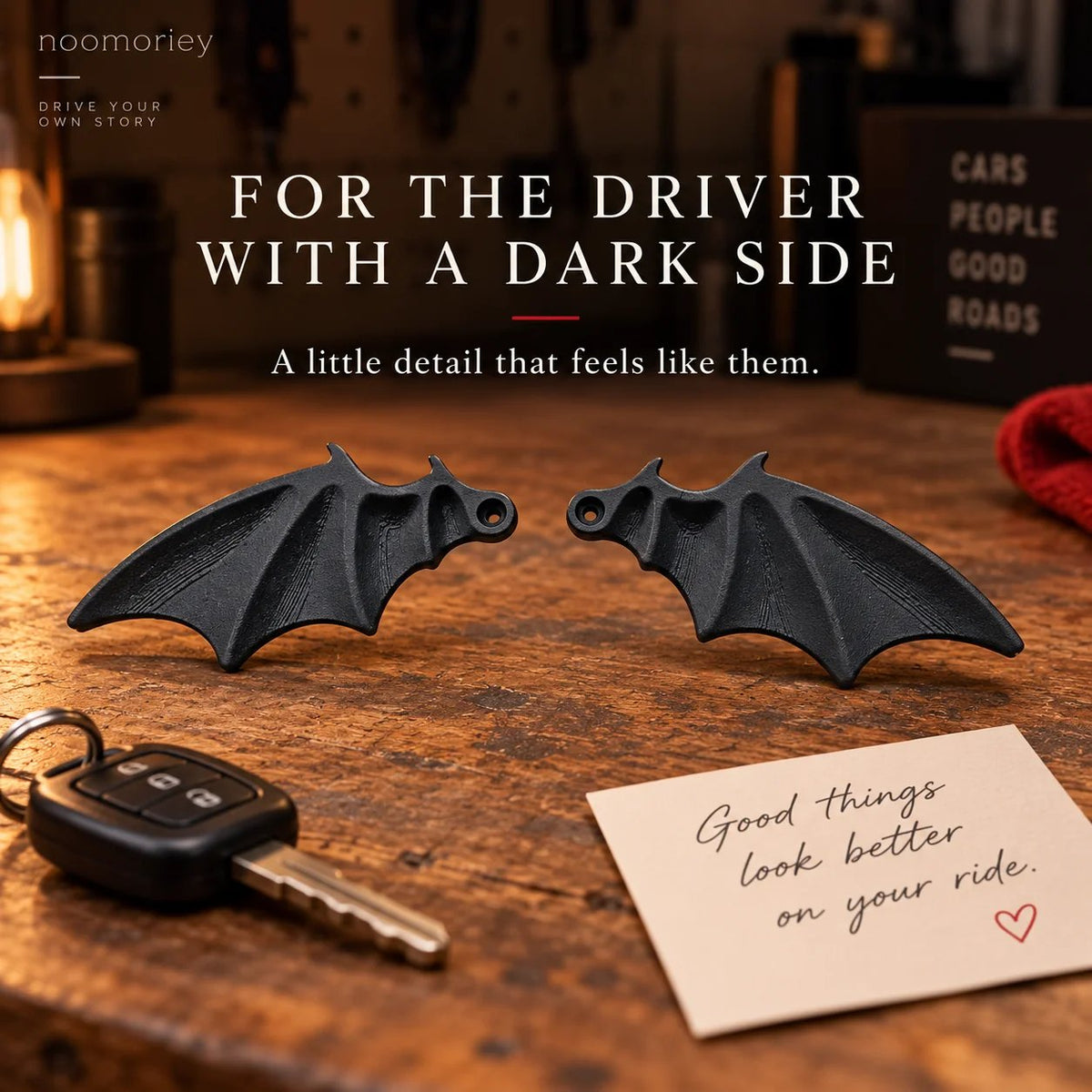 🦇 Midnight Wings – Bat Wing License Plate Decorations