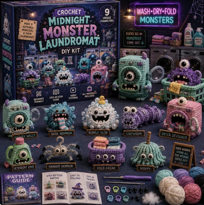 Themed Monster Crochet Kit | Step-by-Step Guide & Video Tutorials