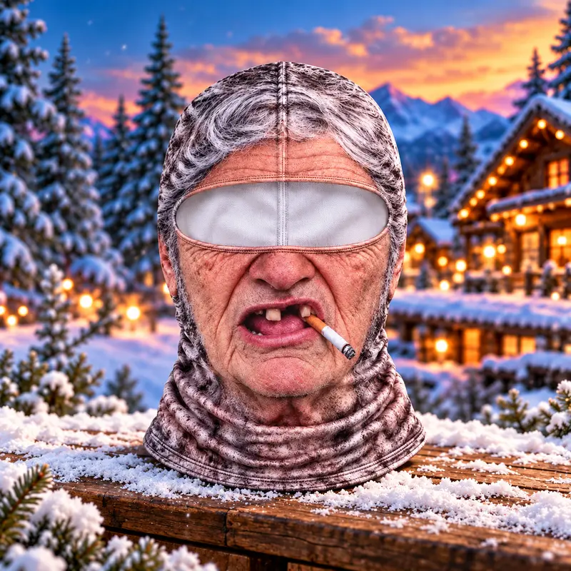 🔥Funny Old Man Face Balaclava Mask, Dralon Thermal Fabric, Warm Wind-Resistant Full Face Winter Ski Mask for Sports & Outdoor Activities