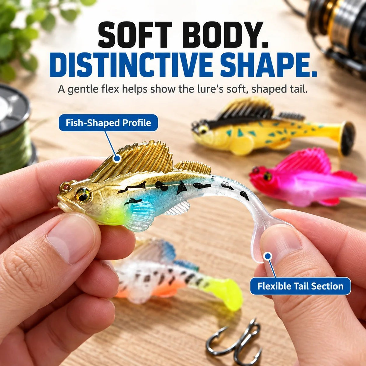 5-Piece T-Tail Soft Lure Set with Box