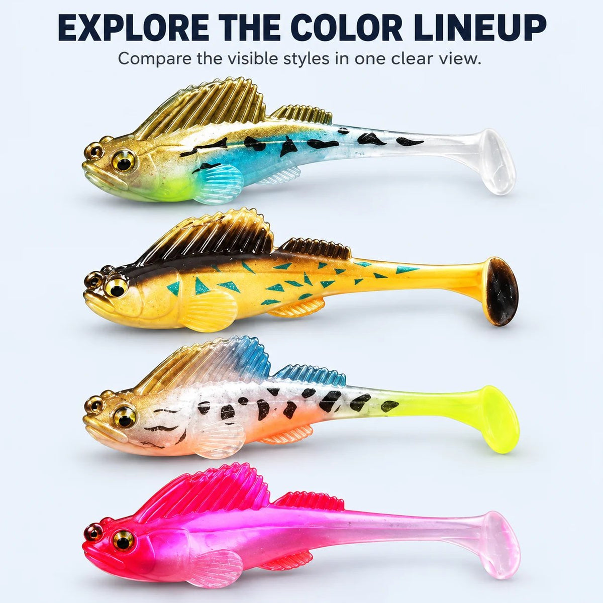 5-Piece T-Tail Soft Lure Set with Box