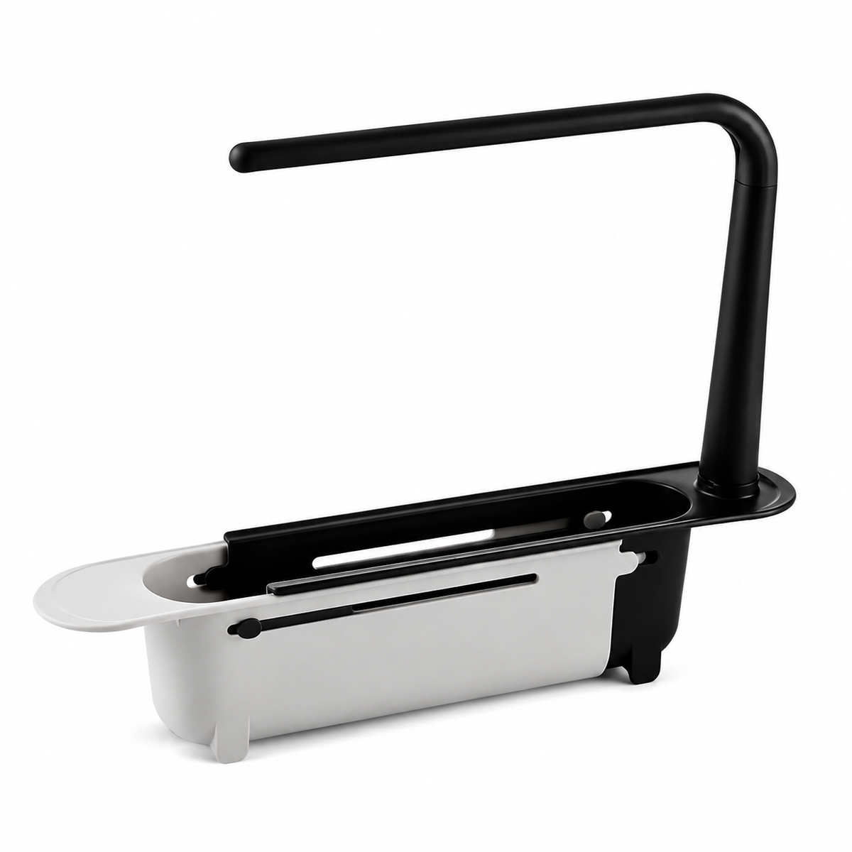 ✨2-in-1 Sink Organizer Rack – Expandable Sponge Holder & Kitchen Towel Drying Bar