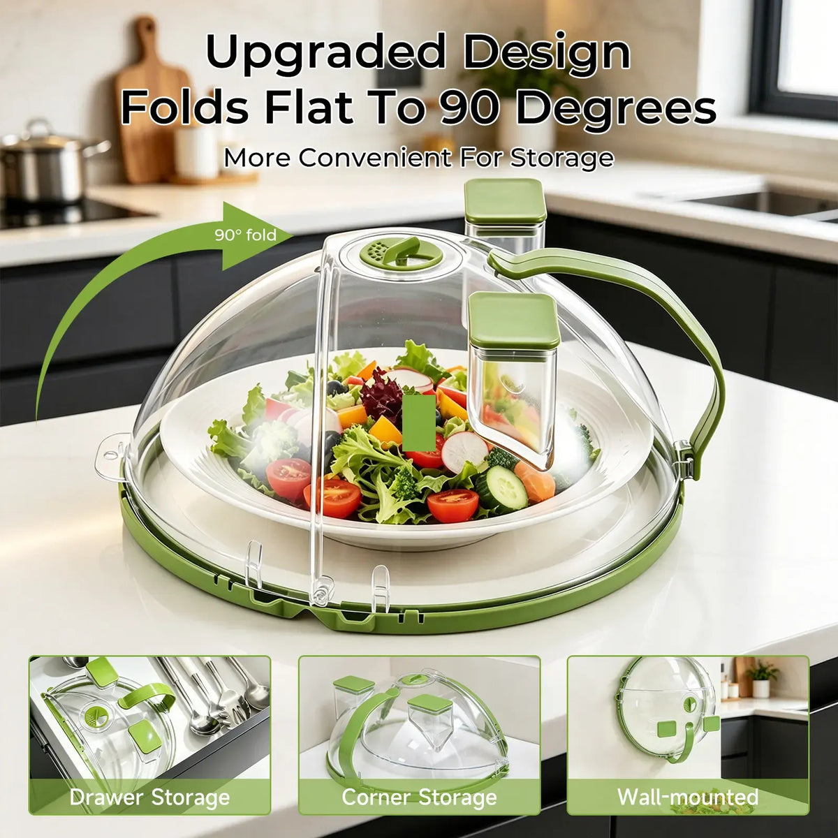 ✨Upgraded Foldable Microwave Splatter Cover with Steam Function, 10 Inch Clear Vent Lid with Handle, Keeps Food Moist & Prevents Oil Splashes, Practical Kitchen Accessory
