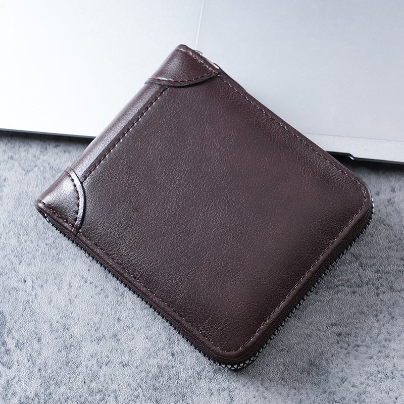 💼 Vintage Zip Wallet, Bifold Card Coin Purse